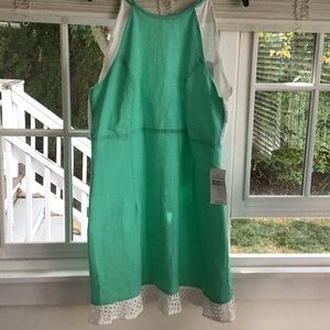 Lauren James Mint Green Dress with White Lace